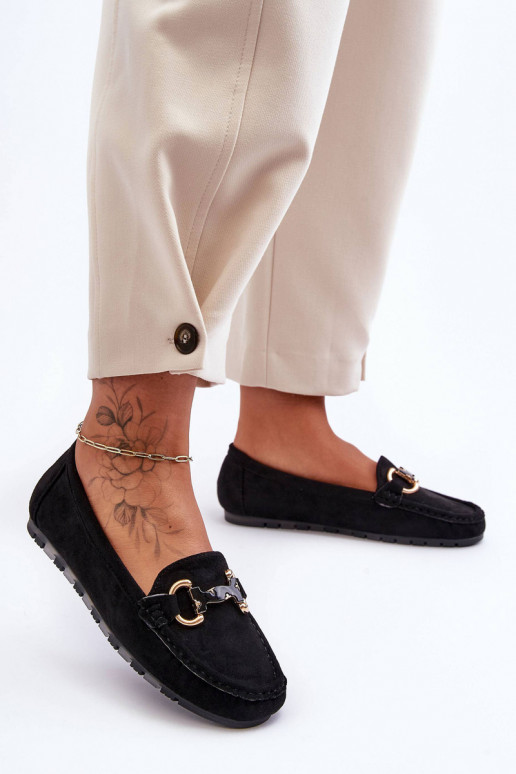 Mocassini in camoscio con decorazioni in colore verde Dionira