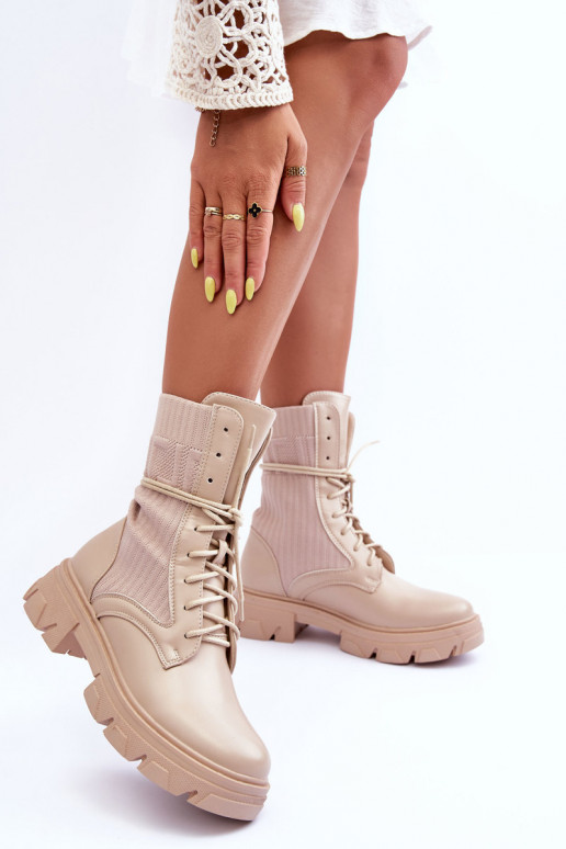 stivaletti con lacci beige Marlissa stivaletti con lacci beige Marlissa