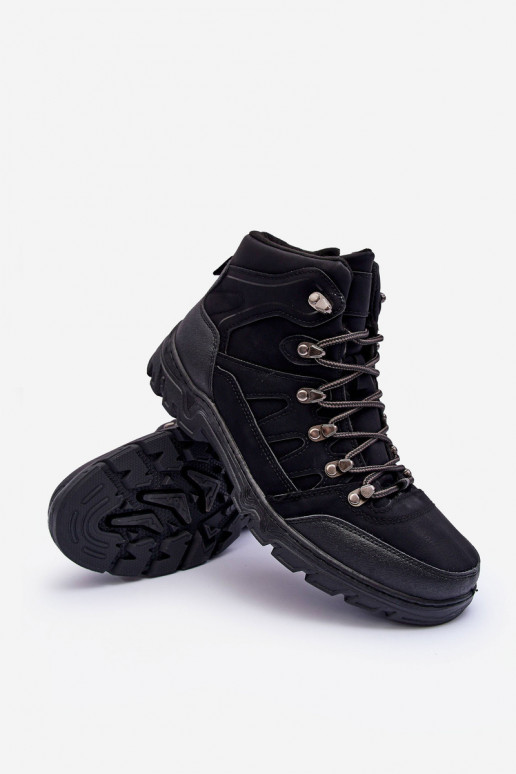 gli scarponi da trekking sono riscaldati in Cowder nero gli scarponi da trekking sono riscaldati in Cowder nero