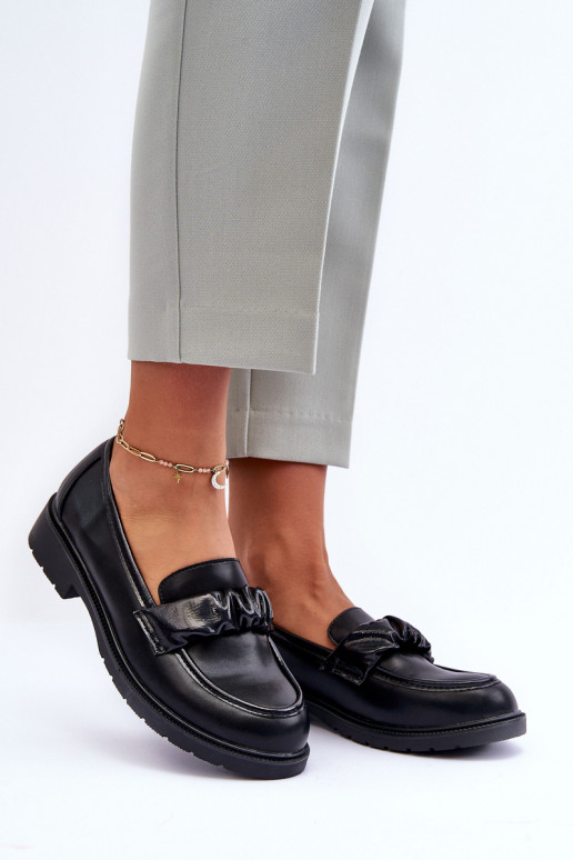 Scarpe mocassino con tacco largo colore nero S.Barski HY335