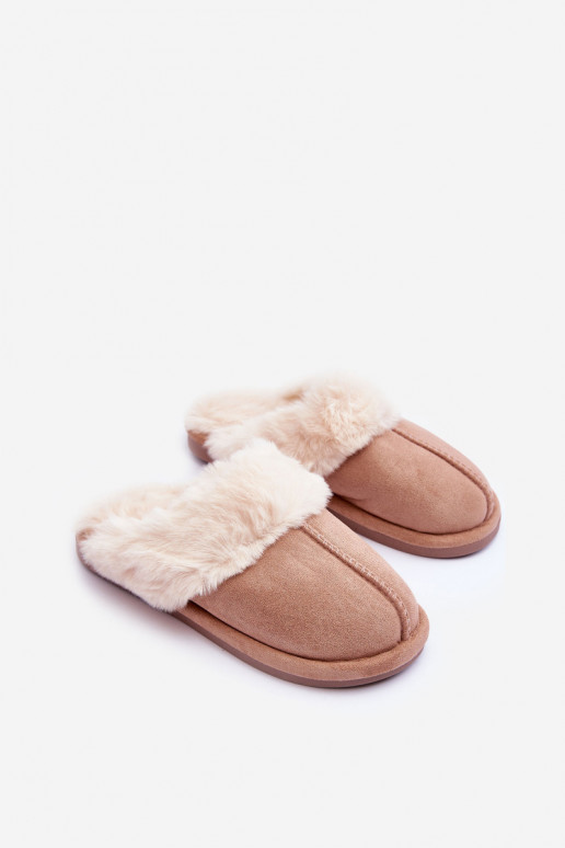 Pantofole con pelliccia beige Pinky