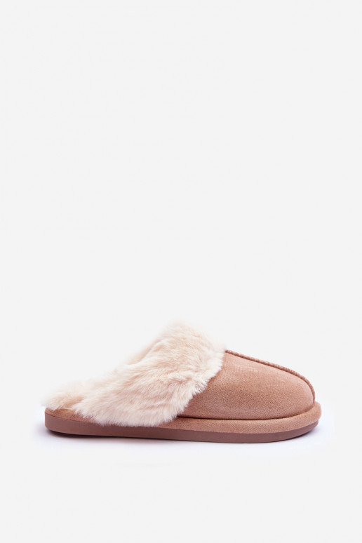 Pantofole con pelliccia beige Pinky