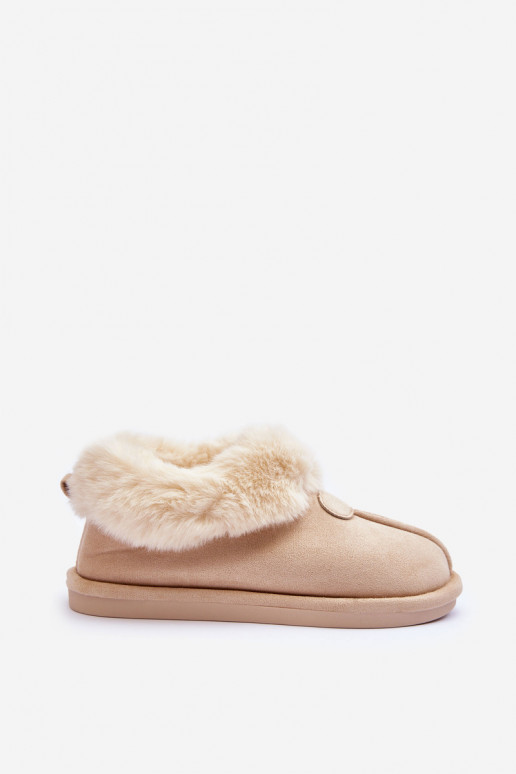 Pantofole con pelo in Lanoze avorio