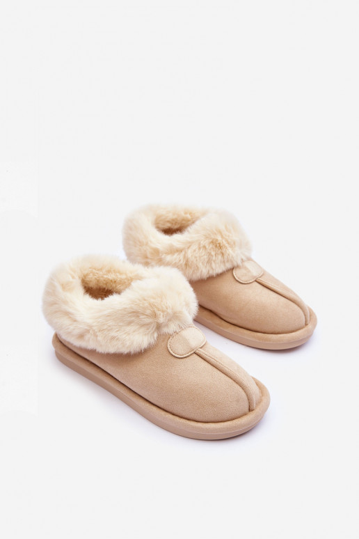 Pantofole con pelo in Lanoze avorio