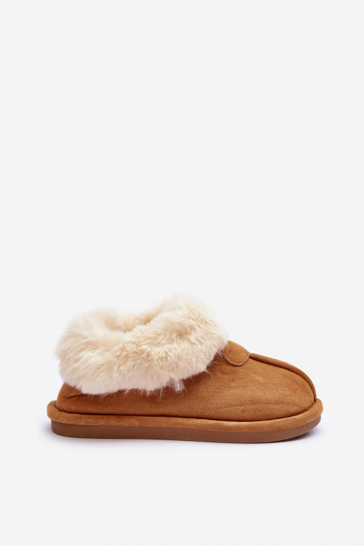 Pantofole con pelliccia colore marrone Lanoze