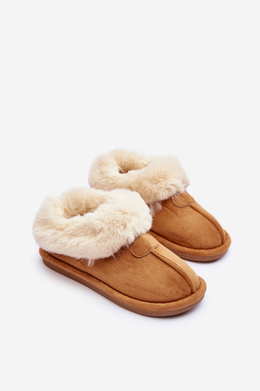Pantofole con pelliccia colore marrone Lanoze