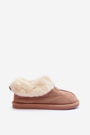Pantofole con pelliccia colore beige Lanoze