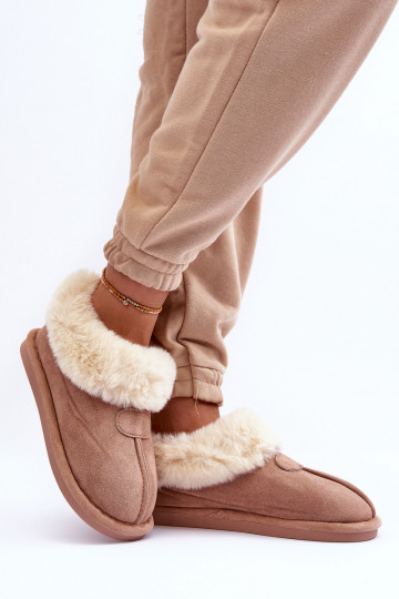 Pantofole con pelliccia colore beige Lanoze 2