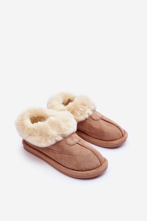 Pantofole con pelliccia colore beige Lanoze