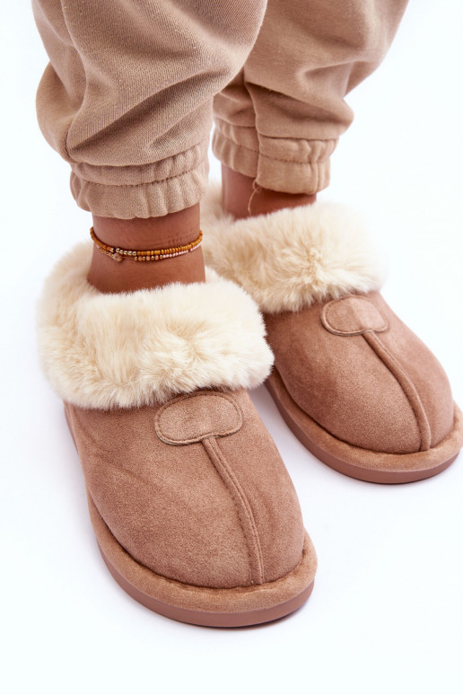 Pantofole con pelliccia colore beige Lanoze