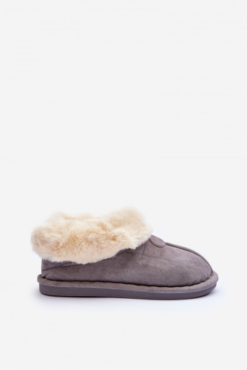 Pantofole con pelliccia in colore grigio Lanoze