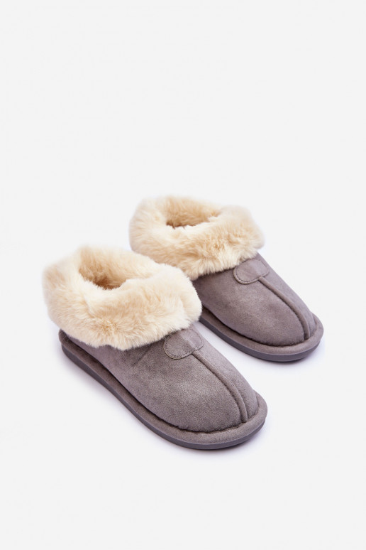 Pantofole con pelliccia in colore grigio Lanoze