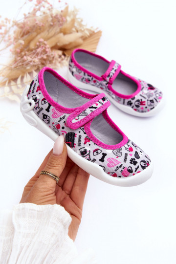 Ciabatte/ballerine per bambini Befado 114X521 colore grigio-rosa 2