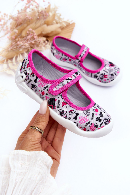 Ciabatte/ballerine per bambini Befado 114X521 colore grigio-rosa