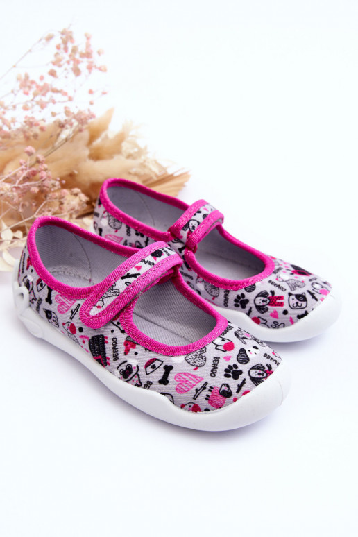 Ciabatte/ballerine per bambini Befado 114X521 colore grigio-rosa