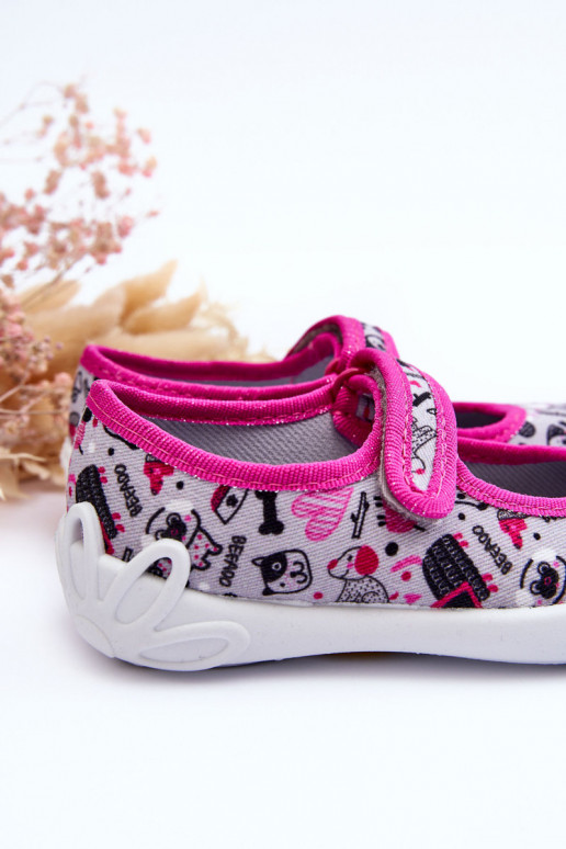 Ciabatte/ballerine per bambini Befado 114X521 colore grigio-rosa