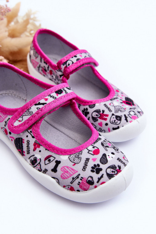Ciabatte/ballerine per bambini Befado 114X521 colore grigio-rosa