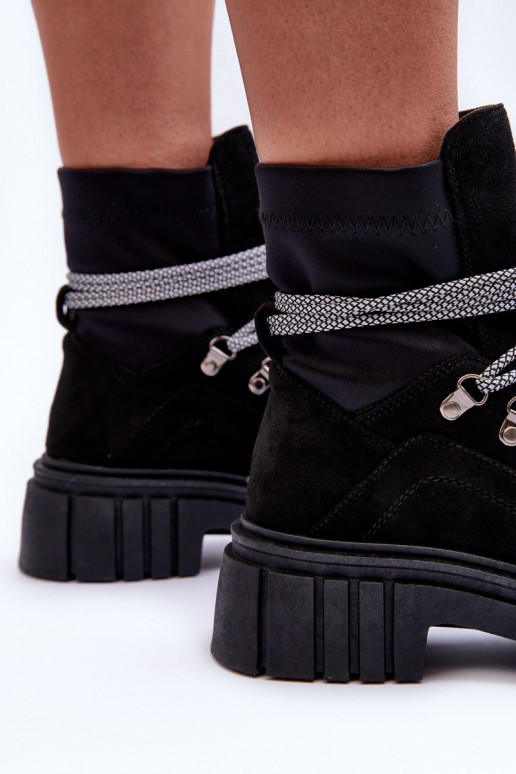 Stivali in camoscio con lacci colore nero Acorn Stivali in camoscio con lacci colore nero Acorn