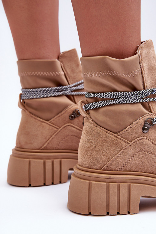 Scarpe in camoscio con lacci beige Acorn