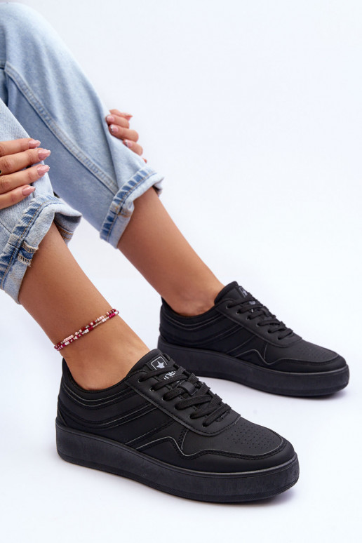 scarpe sportive con plateau in colore nero Pudina