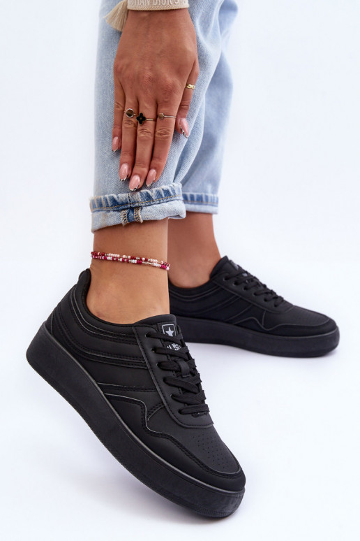 scarpe sportive con plateau in colore nero Pudina
