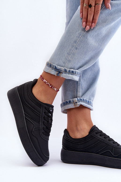 scarpe sportive con plateau in colore nero Pudina