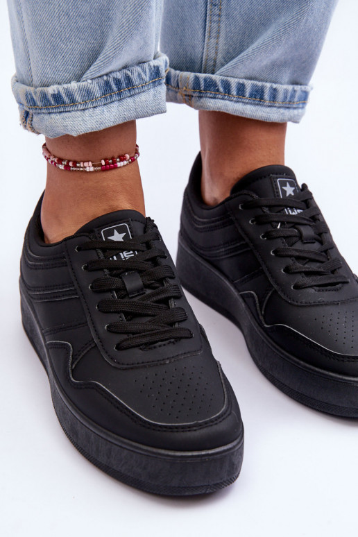 scarpe sportive con plateau in colore nero Pudina