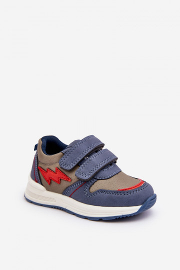 scarpe Sneakers da bambino con chiusure adesive colore blu Hemmani