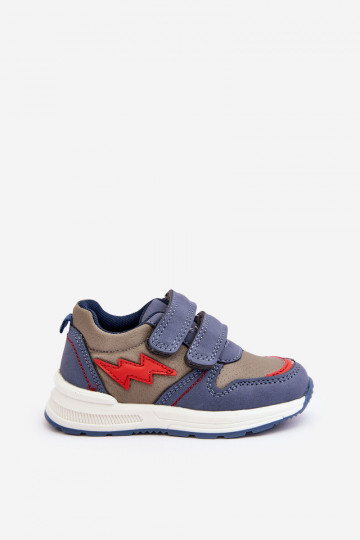 scarpe Sneakers da bambino con chiusure adesive colore blu Hemmani 2
