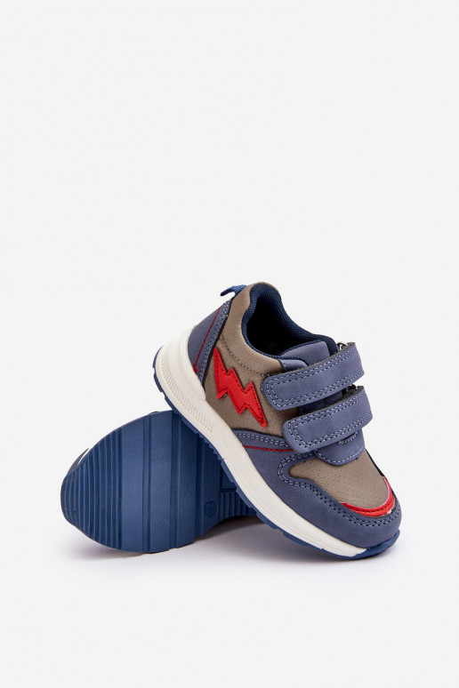 scarpe Sneakers da bambino con chiusure adesive colore blu Hemmani