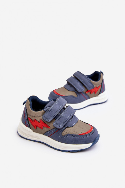 scarpe Sneakers da bambino con chiusure adesive colore blu Hemmani