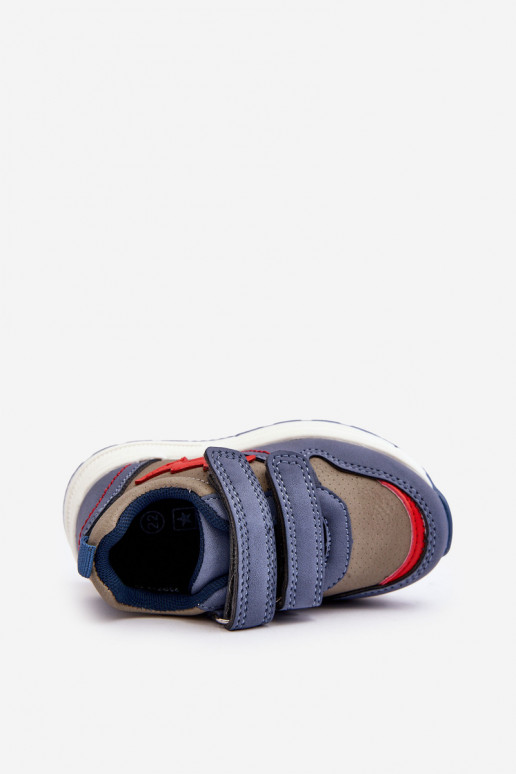 scarpe Sneakers da bambino con chiusure adesive colore blu Hemmani