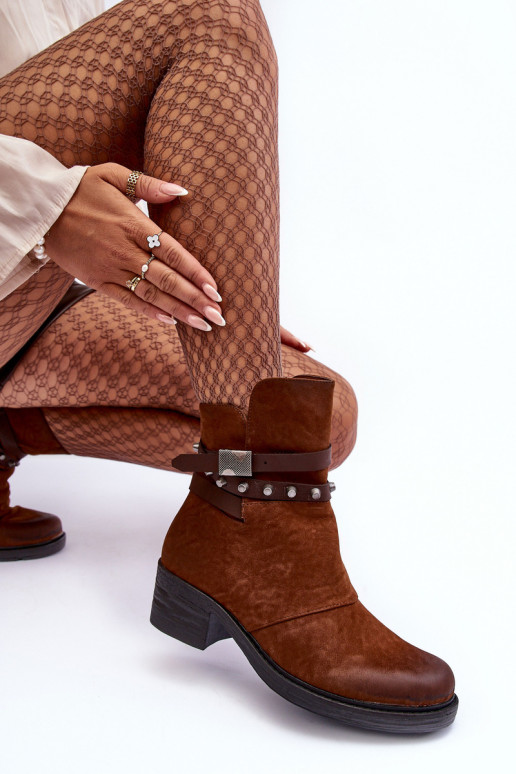 stivali riscaldati con tacco in colore marrone Effie stivali riscaldati con tacco in colore marrone Effie