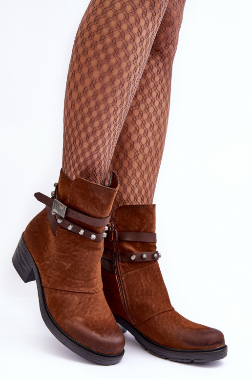 stivali riscaldati con tacco in colore marrone Effie stivali riscaldati con tacco in colore marrone Effie