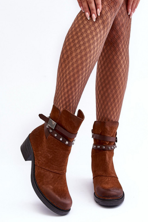 stivali riscaldati con tacco in colore marrone Effie stivali riscaldati con tacco in colore marrone Effie