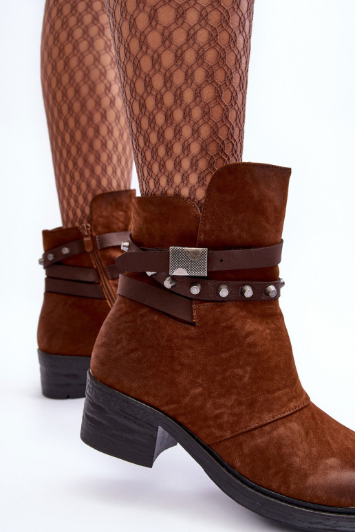 stivali riscaldati con tacco in colore marrone Effie stivali riscaldati con tacco in colore marrone Effie