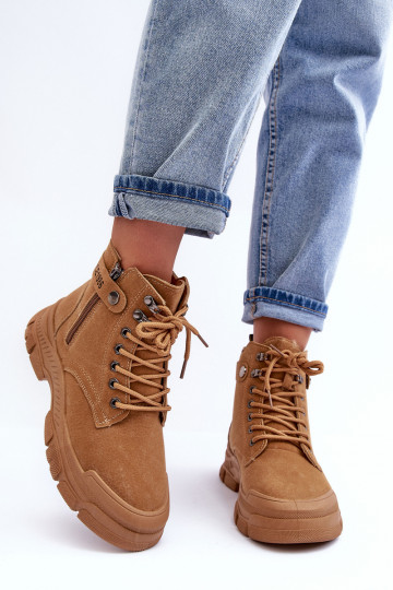 riscaldato in pelle scamosciata Stivali da donna colore marrone Jailina 2