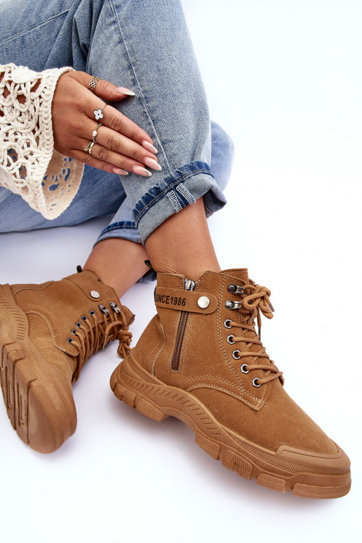 riscaldato in pelle scamosciata Stivali da donna colore marrone Jailina riscaldato in pelle scamosciata Stivali da donna colore marrone Jailina