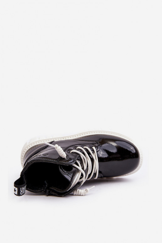 riscaldati con effetto vernice Stivali da bambino Big Star MM374147 colore nero