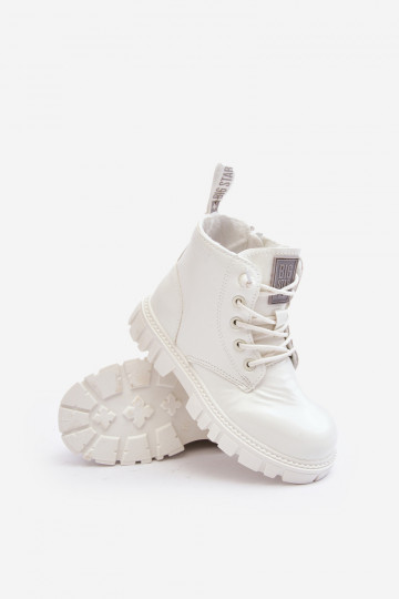 riscaldati con effetto vernice Stivali da bambino Big Star MM374142 colore bianco 2