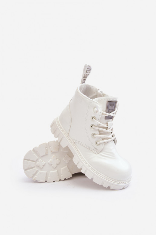 riscaldati con effetto vernice Stivali da bambino Big Star MM374142 colore bianco