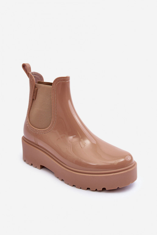 con effetto vernice Scarpe in gomma Stivali con plateau Big Star MM274396 colore beige con effetto vernice Scarpe in gomma Stivali con plateau Big Star MM274396 colore beige