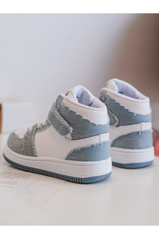 Scarpe sportive per bambini Materiale denim Colore bianco-blu Milara Scarpe sportive per bambini Materiale denim Colore bianco-blu Milara