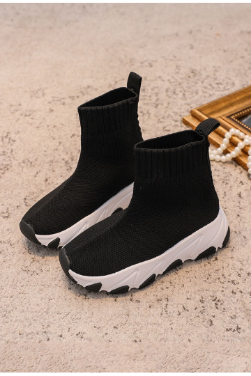 con scarpe a calzino Scarpe da ginnastica per bambini Colore bianco e nero Zaelin