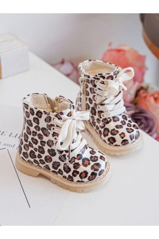 stivali per bambini riscaldati con cerniere colore beige-marrone Dolida