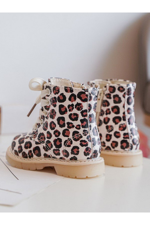 stivali per bambini riscaldati con cerniere colore beige-marrone Dolida