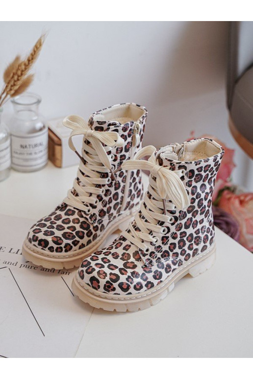 stivali per bambini riscaldati con cerniere colore beige-marrone Dolida