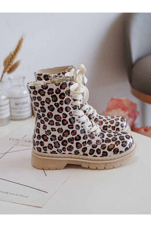 stivali per bambini riscaldati con cerniere colore beige-marrone Dolida