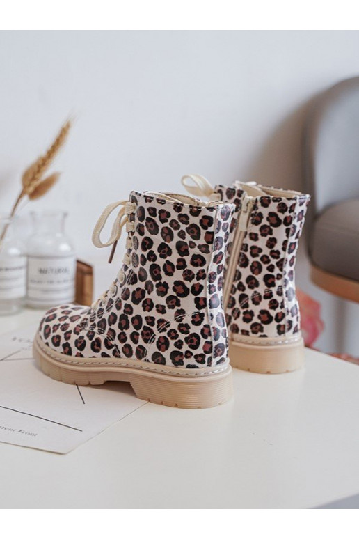 stivali per bambini riscaldati con cerniere colore beige-marrone Dolida