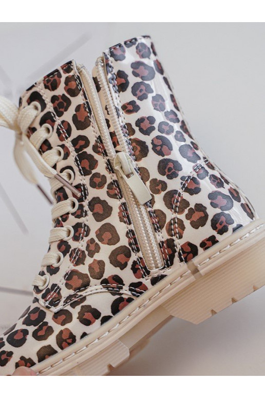 stivali per bambini riscaldati con cerniere colore beige-marrone Dolida